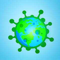 Corona virus crisis around the world. 3d illustration