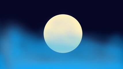 moon illustration in the dark night sea
