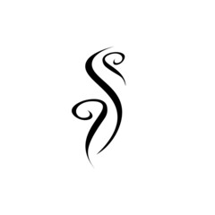Obraz premium Smoke steam icon logo vector
