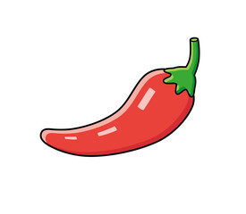 Red chili pepper isolated cartoon vector