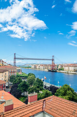 View of the famous Vizcaya Bridge in Portugalete, Basque Country, Spain