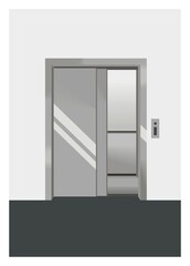 Opened empty elevator simple flat illustration
