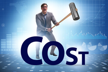 Cost optimisation concept with falling costs