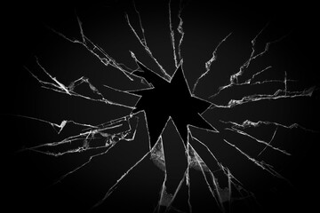 broken glass on a black background