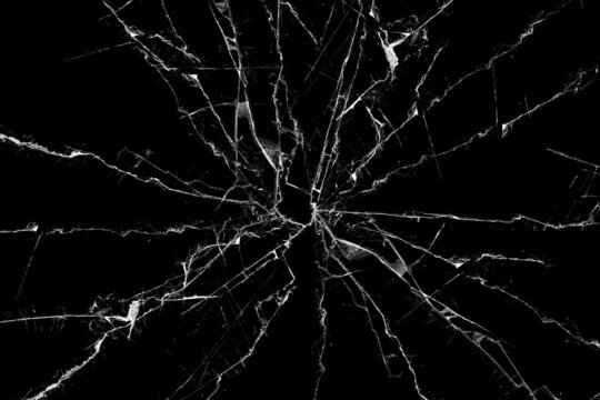 broken glass on a black background