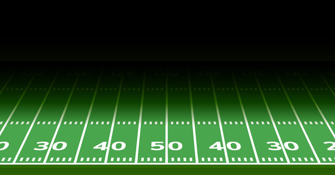 American football field background. Rugby stadium grass field illustration