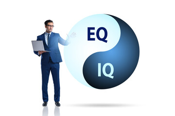 EQ and IQ skill concepts with businessman