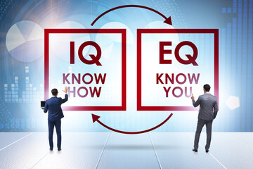 EQ and IQ skill concepts with businessman
