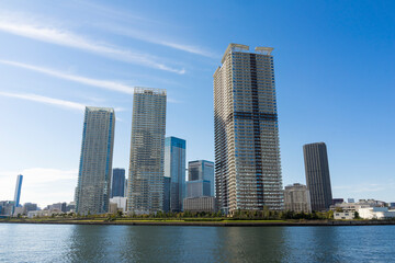 Fototapeta premium 東京ベイエリア 豊洲、晴海運河の風景