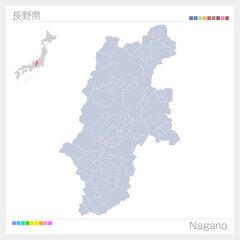 長野県の地図・Nagano