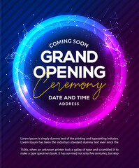 Grand Opening ceremony poster concept invitation. Grand opening event decoration party template