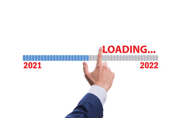 Concept of transitioning from year 2021 to 2022