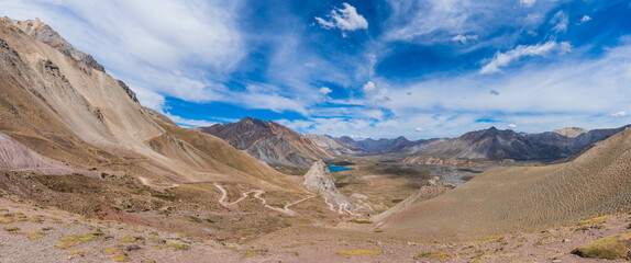 Panoramic photo of Mendoza Province. Place called Valle Hermoso.