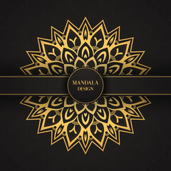 Luxury stylish mandala background pattern design with gold color