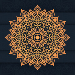 Creative Luxury mandala background design with golden decoration