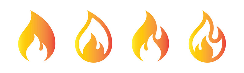 Fire icons. concept flame, fire, icon, symbol, vector illustration in flat style.