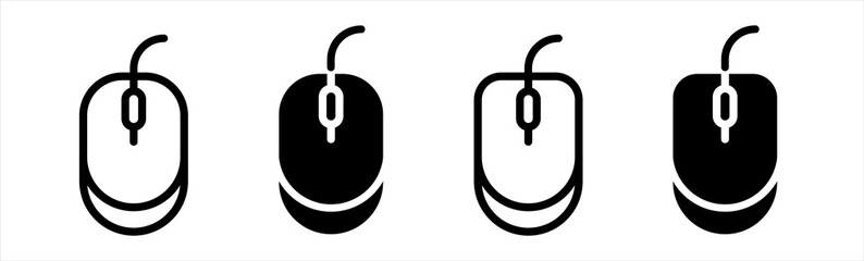 Computer Mouse Icons set. Computer mouse vector icon, cursor symbol. Simple, flat design for web or mobile app.