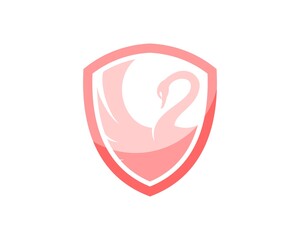 Simple shield with pinky swan inside
