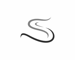 Obraz premium S letter with smoke vapor logo