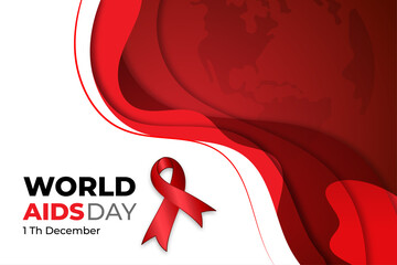 World Aids Day with stylish flat paper style design