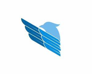 Simple eagle with blue wings logo
