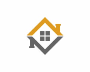 Roofing house with square shape logo