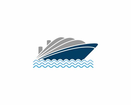 Cruise ship sailing on the sea illustration