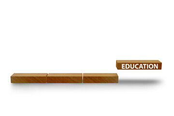 Education concept with steps going up