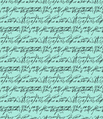 Seamless calligraphy pattern, handwriting print.