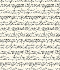 Seamless calligraphy pattern, handwriting print.