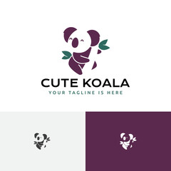 Adorable Koala Tree Marsupial Animal Zoo Nature Logo