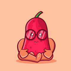 sad cashew fruit mascot isolated cartoon in flat style