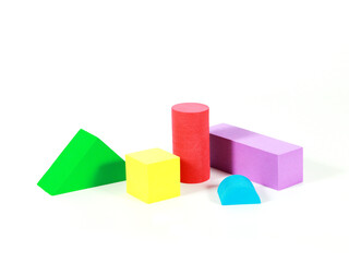 Obraz premium Building Block Colorful Random Color With Isolated White Background