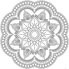 Leaf Flower Petal Coloring Mandala Art Simple Graphic Shape Vector Floral Oriental Outline Vintage Decorative Elements Pattern Illustration Islam Arabic Indian Turkish Mystic Religion Morals Lotus