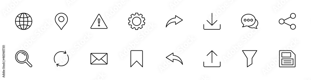 Poster contact us icon set. web icon set. website set icon vector. for computer and mobile