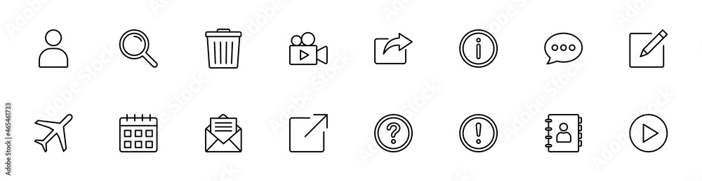 Poster contact us icon set. web icon set. website set icon vector. for computer and mobile