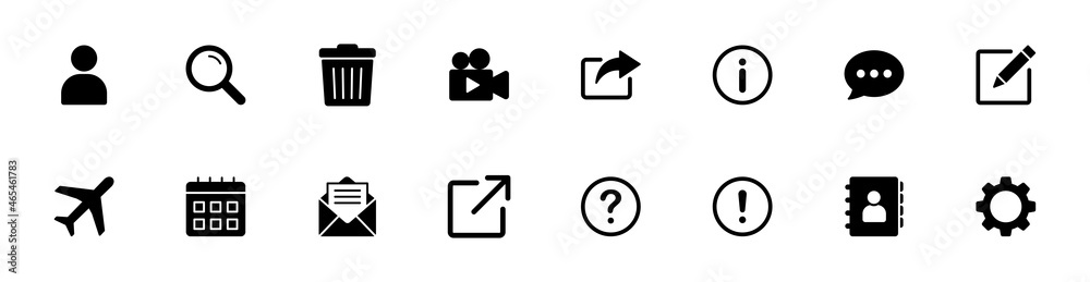 Poster contact us icon set. web icon set. website set icon vector. for computer and mobile