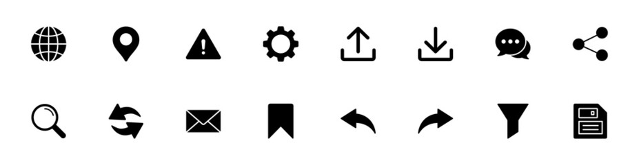 Contact us icon set. Web icon set. Website set icon vector. for computer and mobile