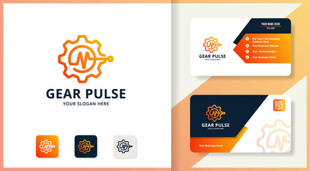 gear music pulse logo design, inspiration design for treatment and entertainment