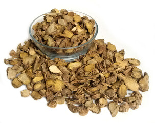 dried Fingerroot  isolated on white background
