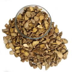 dried Fingerroot  isolated on white background
