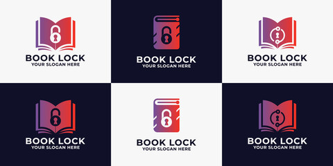 book lock logo, inspiration logo for diary or educational