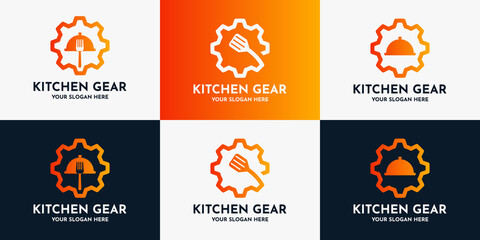 food gear logo inspiration set