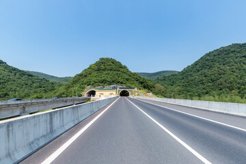 entrance of highway tunnel