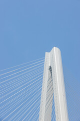 cable-stayed bridge against a blue sky