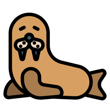 recommend clip art: walrus line icon