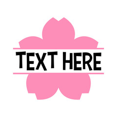 Vector Cherry Blossom Flower Name Frame