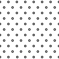 Seamless Geometric Pattern Black Polka Dot Thick Ring With White Background. Perfect for textile and fabric print, wallpaper, greeting card, branding packaging, poster.  Vector file. Editable.