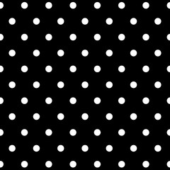 Illustration of White Polka Dot with Black Background. Perfect for Wallpaper, Textile, Paper wrap, Fabric Pattern and Bags. Vector file. Editable.