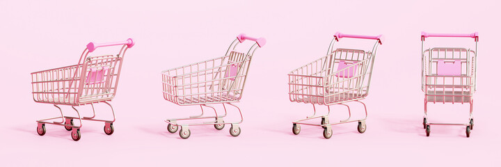 Different views of shopping carts © HstrongART